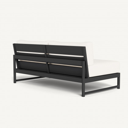 Harbour Breeze Xl Aluminum 2 Seat Armless Sofa - Aluminum Asteroid / Panama Blanco