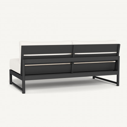Harbour Breeze Xl Aluminum 2 Seat Armless Sofa - Aluminum Asteroid / Panama Blanco