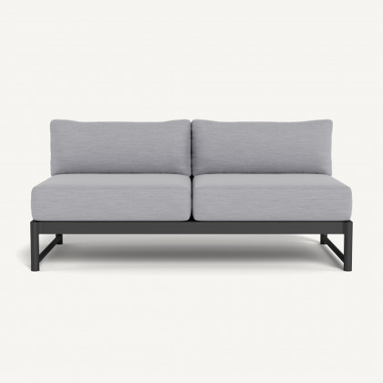 Harbour Breeze Xl Aluminum 2 Seat Armless Sofa - Aluminum Asteroid / Panama Cloud