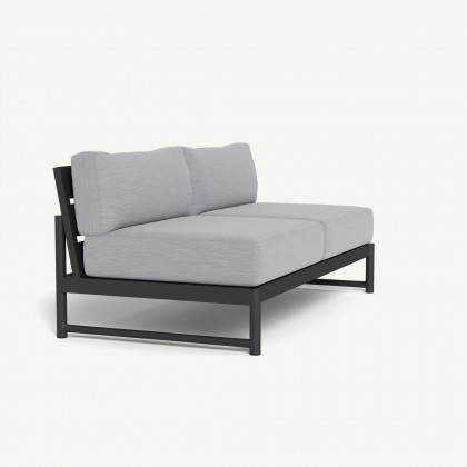 Harbour Breeze Xl Aluminum 2 Seat Armless Sofa - Aluminum Asteroid / Panama Cloud