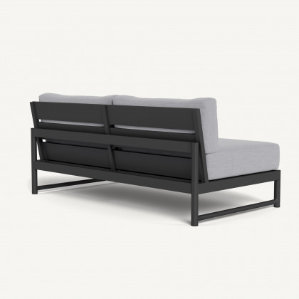 Harbour Breeze Xl Aluminum 2 Seat Armless Sofa - Aluminum Asteroid / Panama Cloud