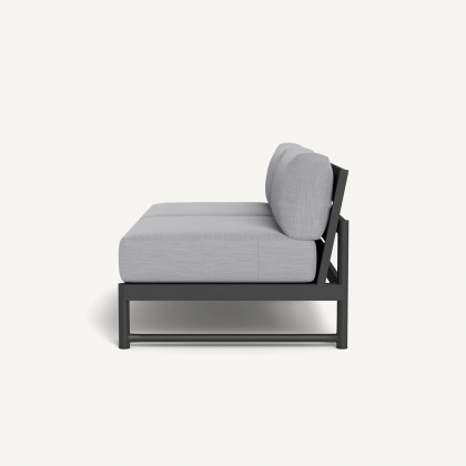 Harbour Breeze Xl Aluminum 2 Seat Armless Sofa - Aluminum Asteroid / Panama Cloud