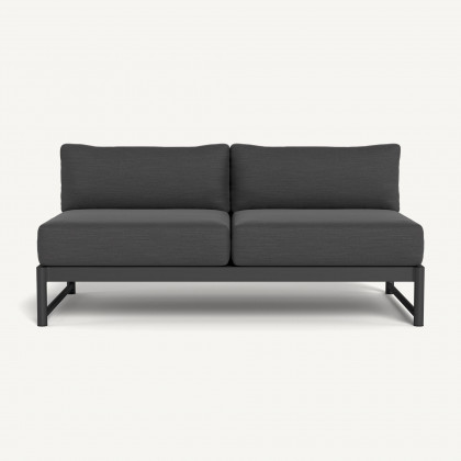 Harbour Breeze Xl Aluminum 2 Seat Armless Sofa - Aluminum Asteroid / Panama Grafito