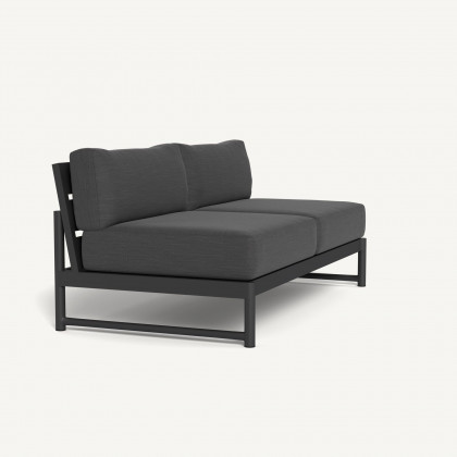 Harbour Breeze Xl Aluminum 2 Seat Armless Sofa - Aluminum Asteroid / Panama Grafito