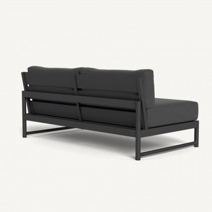 Harbour Breeze Xl Aluminum 2 Seat Armless Sofa - Aluminum Asteroid / Panama Grafito