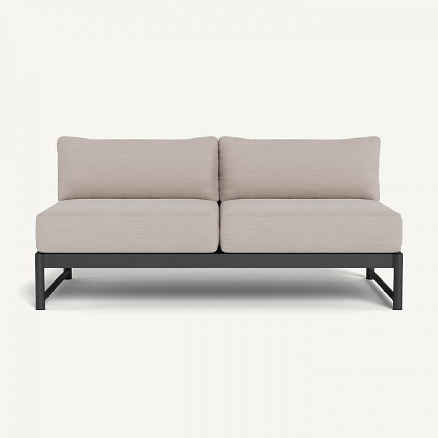 Harbour Breeze Xl Aluminum 2 Seat Armless Sofa - Aluminum Asteroid / Panama Marble