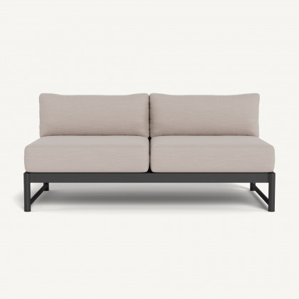 Harbour Breeze Xl Aluminum 2 Seat Armless Sofa - Aluminum Asteroid / Panama Marble