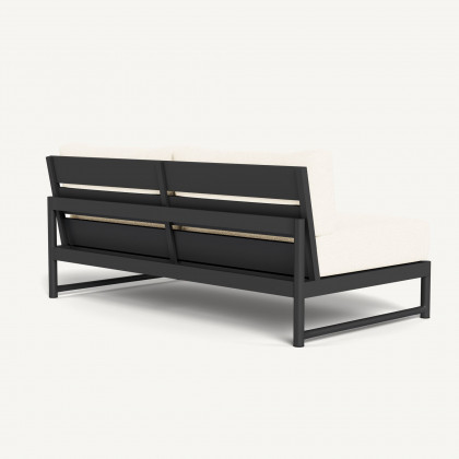 Harbour Breeze Xl Aluminum 2 Seat Armless Sofa - Aluminum Asteroid / Riviera Ivory
