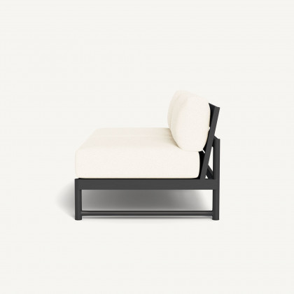 Harbour Breeze Xl Aluminum 2 Seat Armless Sofa - Aluminum Asteroid / Riviera Ivory
