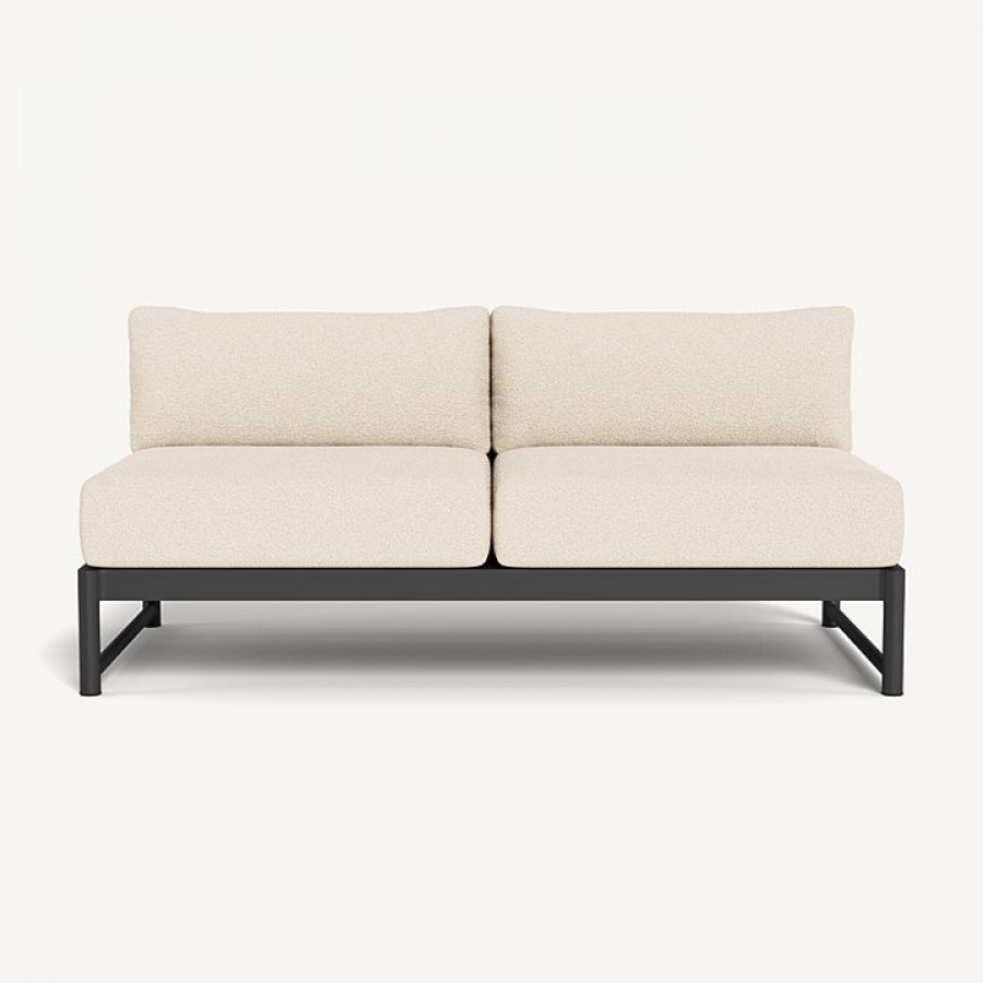 Harbour Breeze Xl Aluminum 2 Seat Armless Sofa - Aluminum Asteroid / Riviera Sand
