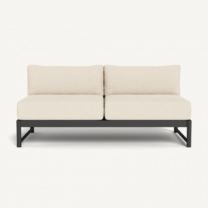 Harbour Breeze Xl Aluminum 2 Seat Armless Sofa - Aluminum Asteroid / Riviera Sand
