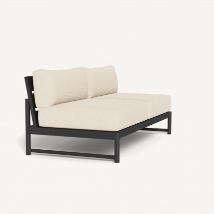 Harbour Breeze Xl Aluminum 2 Seat Armless Sofa - Aluminum Asteroid / Riviera Sand