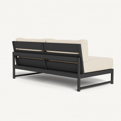 Harbour Breeze Xl Aluminum 2 Seat Armless Sofa - Aluminum Asteroid / Riviera Sand