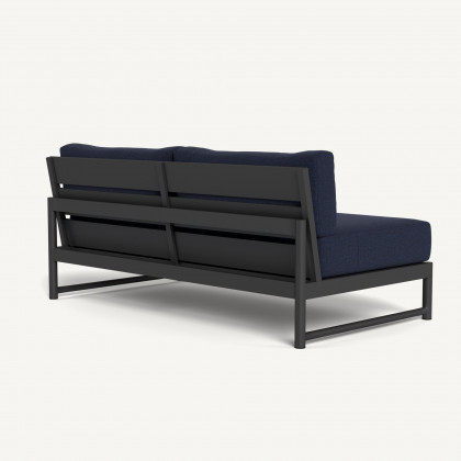 Harbour Breeze Xl Aluminum 2 Seat Armless Sofa - Aluminum Asteroid / Siesta Indigo