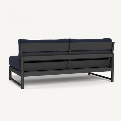 Harbour Breeze Xl Aluminum 2 Seat Armless Sofa - Aluminum Asteroid / Siesta Indigo
