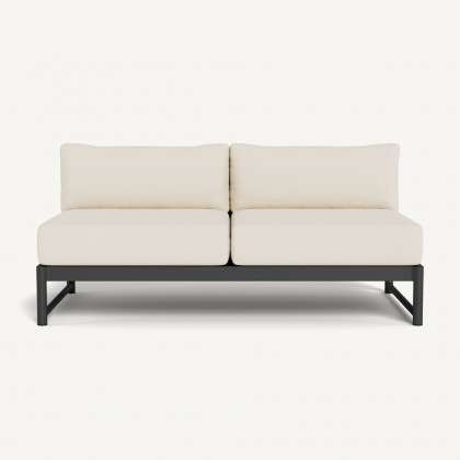 Harbour Breeze Xl Aluminum 2 Seat Armless Sofa - Aluminum Asteroid / Siesta Ivory