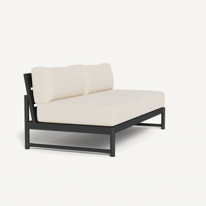 Harbour Breeze Xl Aluminum 2 Seat Armless Sofa - Aluminum Asteroid / Siesta Ivory