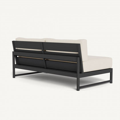 Harbour Breeze Xl Aluminum 2 Seat Armless Sofa - Aluminum Asteroid / Siesta Ivory