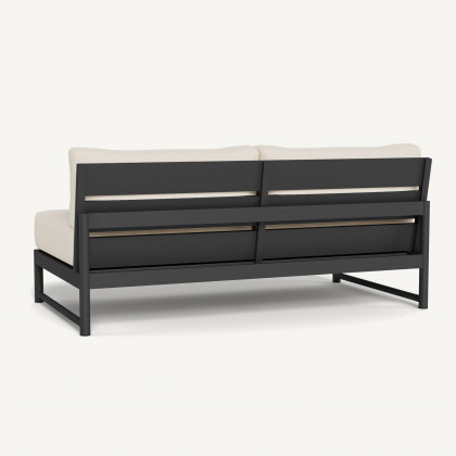 Harbour Breeze Xl Aluminum 2 Seat Armless Sofa - Aluminum Asteroid / Siesta Ivory