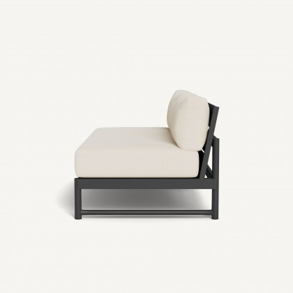 Harbour Breeze Xl Aluminum 2 Seat Armless Sofa - Aluminum Asteroid / Siesta Ivory