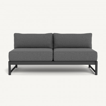 Harbour Breeze Xl Aluminum 2 Seat Armless Sofa - Aluminum Asteroid / Siesta Slate