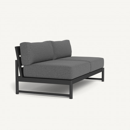 Harbour Breeze Xl Aluminum 2 Seat Armless Sofa - Aluminum Asteroid / Siesta Slate