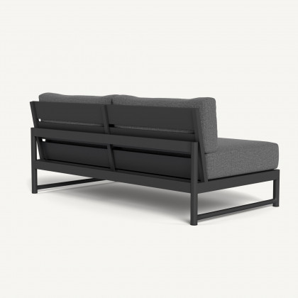 Harbour Breeze Xl Aluminum 2 Seat Armless Sofa - Aluminum Asteroid / Siesta Slate