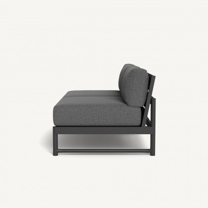 Harbour Breeze Xl Aluminum 2 Seat Armless Sofa - Aluminum Asteroid / Siesta Slate