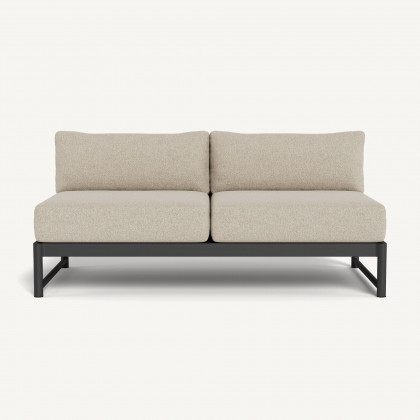 Harbour Breeze Xl Aluminum 2 Seat Armless Sofa - Aluminum Asteroid / Siesta Taupe