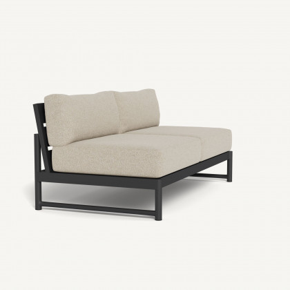 Harbour Breeze Xl Aluminum 2 Seat Armless Sofa - Aluminum Asteroid / Siesta Taupe