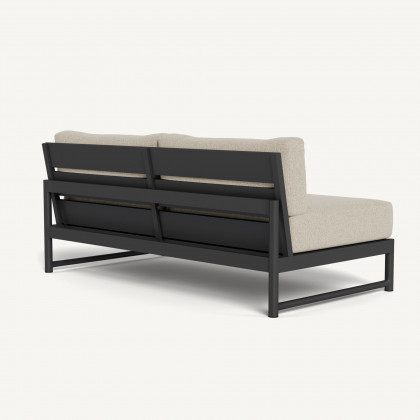 Harbour Breeze Xl Aluminum 2 Seat Armless Sofa - Aluminum Asteroid / Siesta Taupe