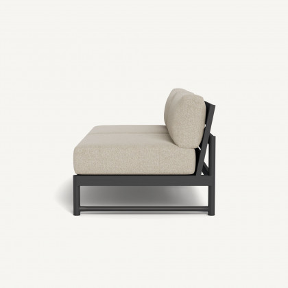 Harbour Breeze Xl Aluminum 2 Seat Armless Sofa - Aluminum Asteroid / Siesta Taupe