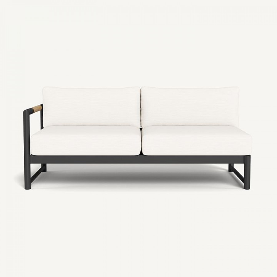 Harbour Breeze Xl Aluminum 2 Seat 1 Arm Left - Aluminum Asteroid / Panama Blanco