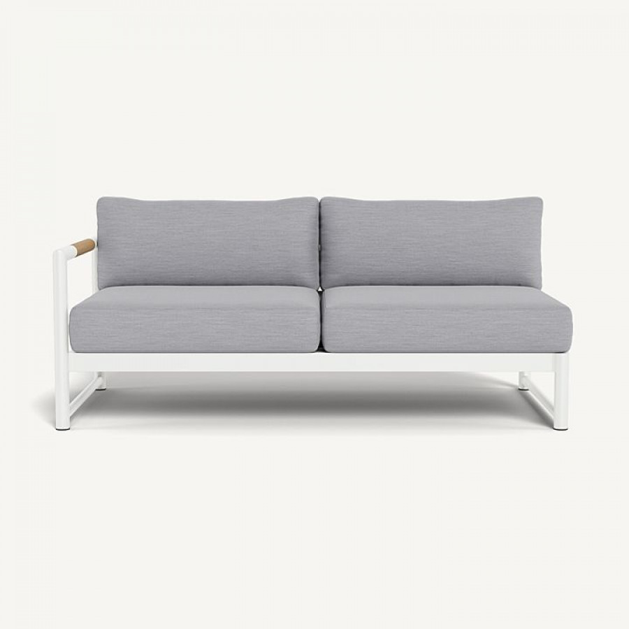 Harbour Breeze Xl Aluminum 2 Seat 1 Arm Left - Aluminum White / Panama Cloud
