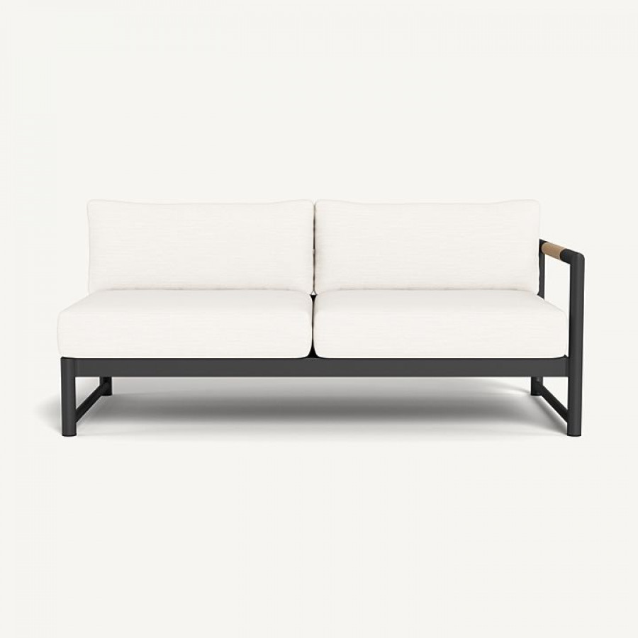 Harbour Breeze Xl Aluminum 2 Seat 1 Arm Right - Aluminum Asteroid / Panama Blanco