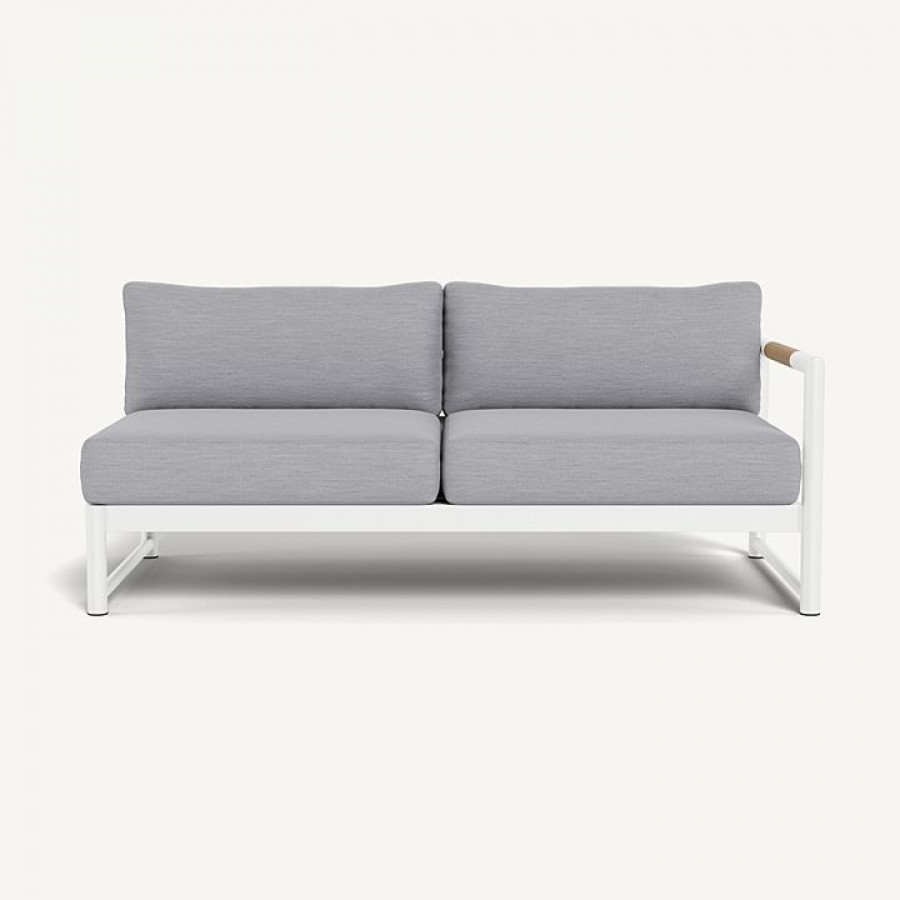 Harbour Breeze Xl Aluminum 2 Seat 1 Arm Right - Aluminum White / Panama Cloud