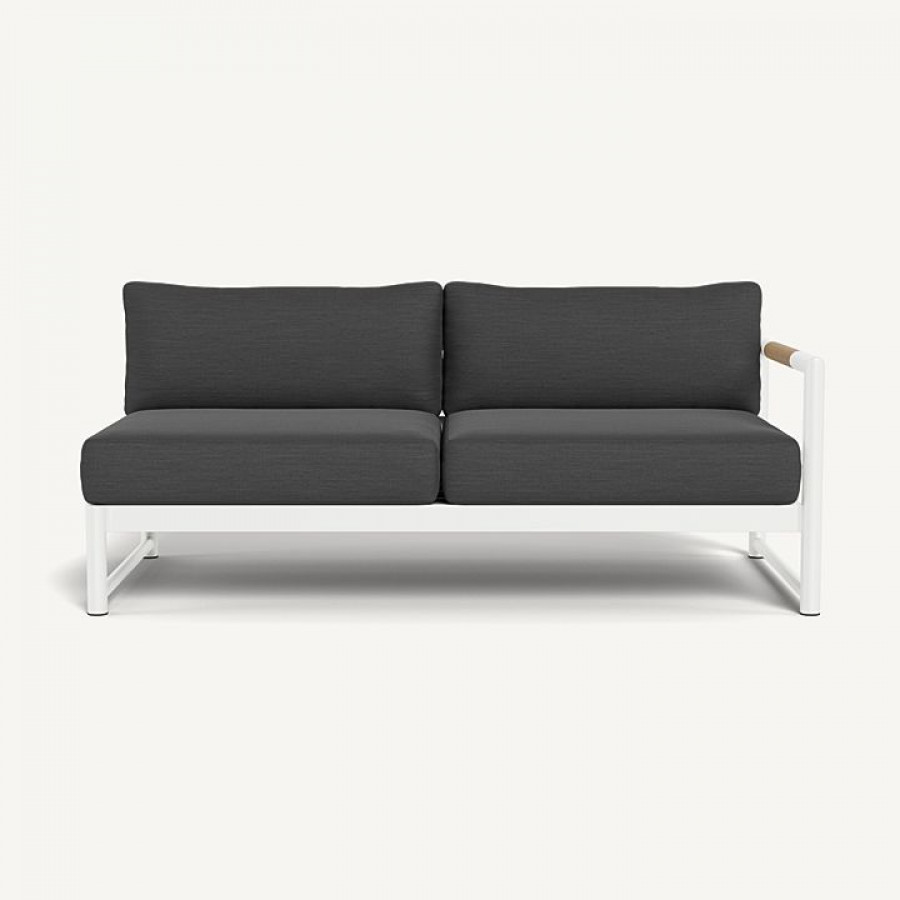 Harbour Breeze Xl Aluminum 2 Seat 1 Arm Right - Aluminum White / Panama Grafito