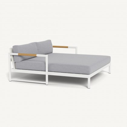 Harbour Breeze Xl Daybed - Aluminum White, Panama Cloud