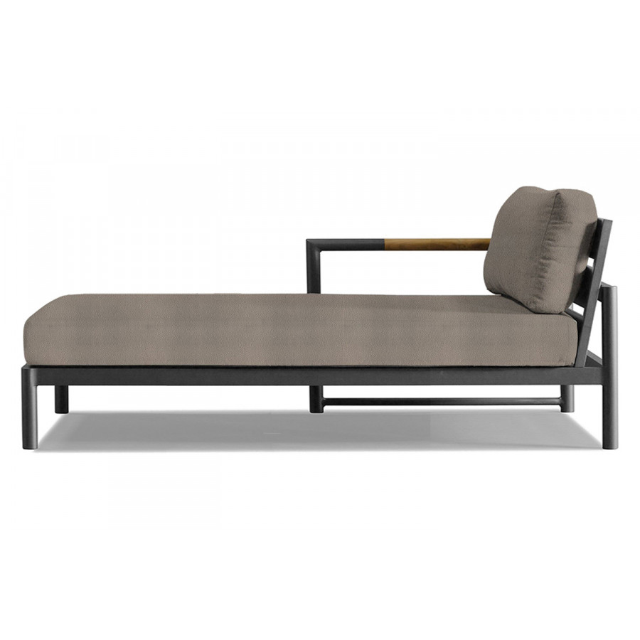 Harbour Breeze Xl Chaise Left - Aluminum Asteroid, Riviera Stone