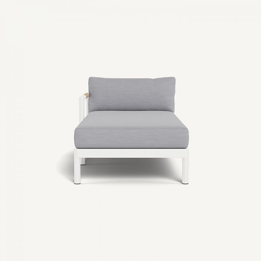 Harbour Breeze Xl Aluminum Chaise Left - Aluminum White / Panama Cloud