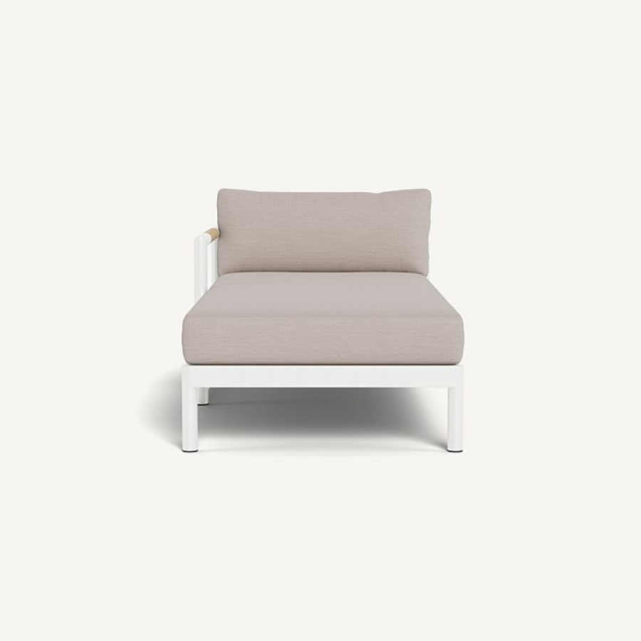 Harbour Breeze Xl Aluminum Chaise Left - Aluminum White / Panama Marble