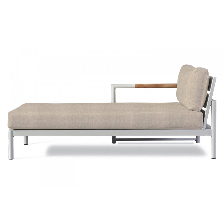 Harbour Breeze Xl Chaise Left - Aluminum White, Riviera Sand
