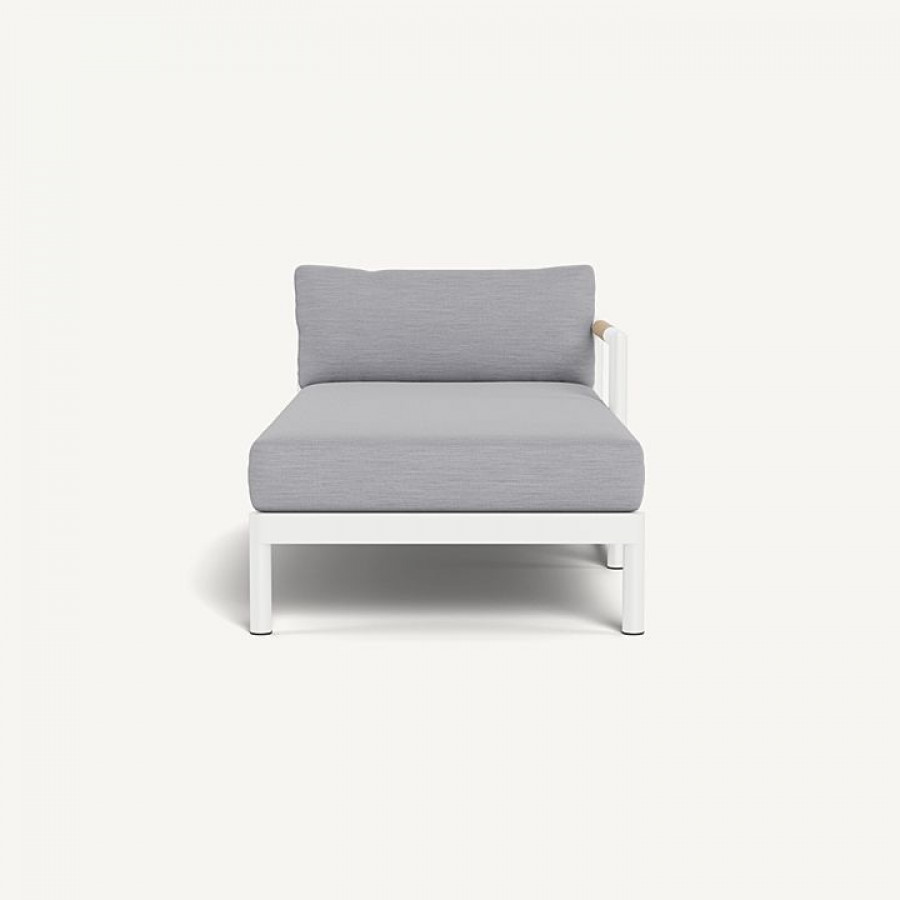 Harbour Breeze Xl Aluminum Chaise Right - Aluminum White / Panama Cloud