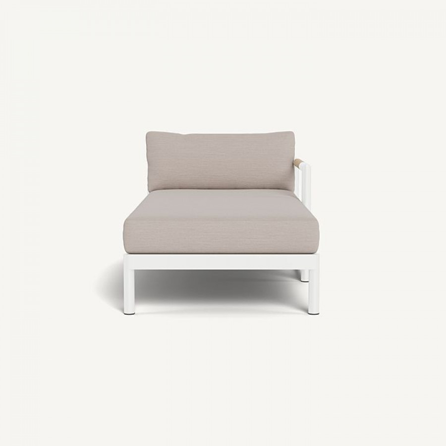 Harbour Breeze Xl Aluminum Chaise Right - Aluminum White / Panama Marble