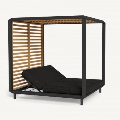 Harbour Breeze Xl Aluminum Cabana - Aluminum Asteroid / Copacabana Midnight / Teak Natural