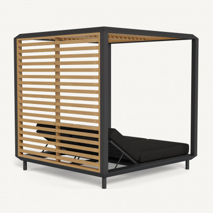 Harbour Breeze Xl Aluminum Cabana - Aluminum Asteroid / Copacabana Midnight / Teak Natural