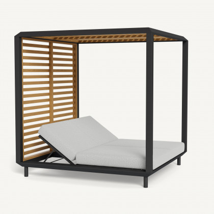 Harbour Breeze Xl Aluminum Cabana - Aluminum Asteroid / Copacabana Sand / Teak Natural