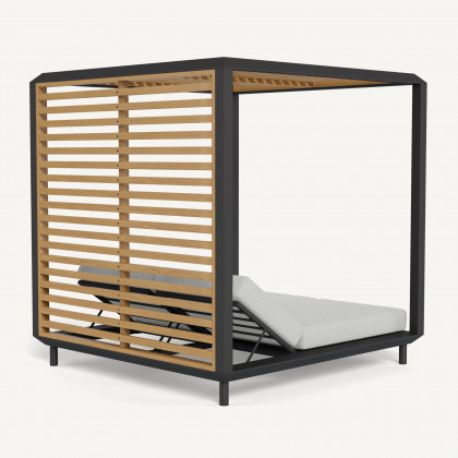 Harbour Breeze Xl Aluminum Cabana - Aluminum Asteroid / Copacabana Sand / Teak Natural