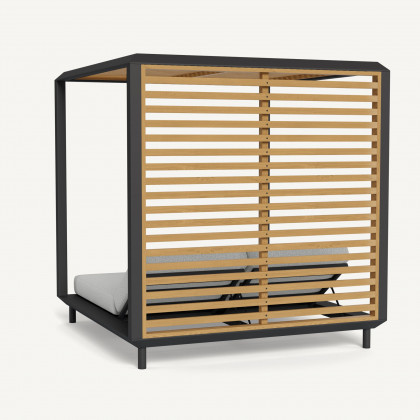 Harbour Breeze Xl Aluminum Cabana - Aluminum Asteroid / Copacabana Sand / Teak Natural