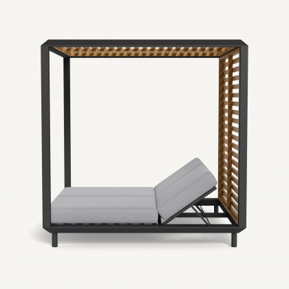 Harbour Breeze Xl Aluminum Cabana - Aluminum Asteroid / Panama Cloud / Teak Natural